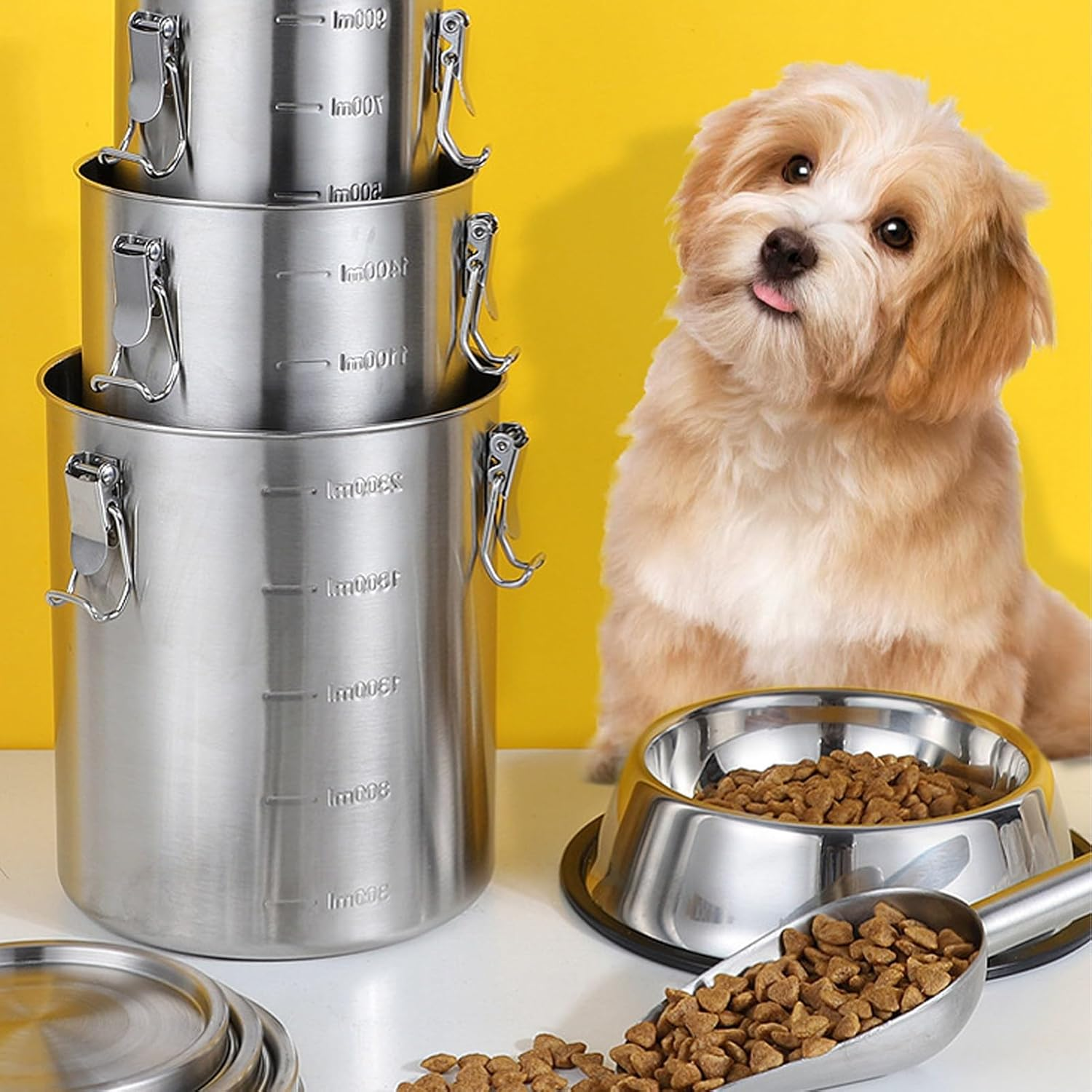 Dog Food Storage Container, Dog Food Container for Dog Food, Leakage Proofcat Food, and Bird Feed, Airtight Leakage Proof, Brushed Stainless Steel (Licaeveyrtd9Eu7G1M-11) image number 4