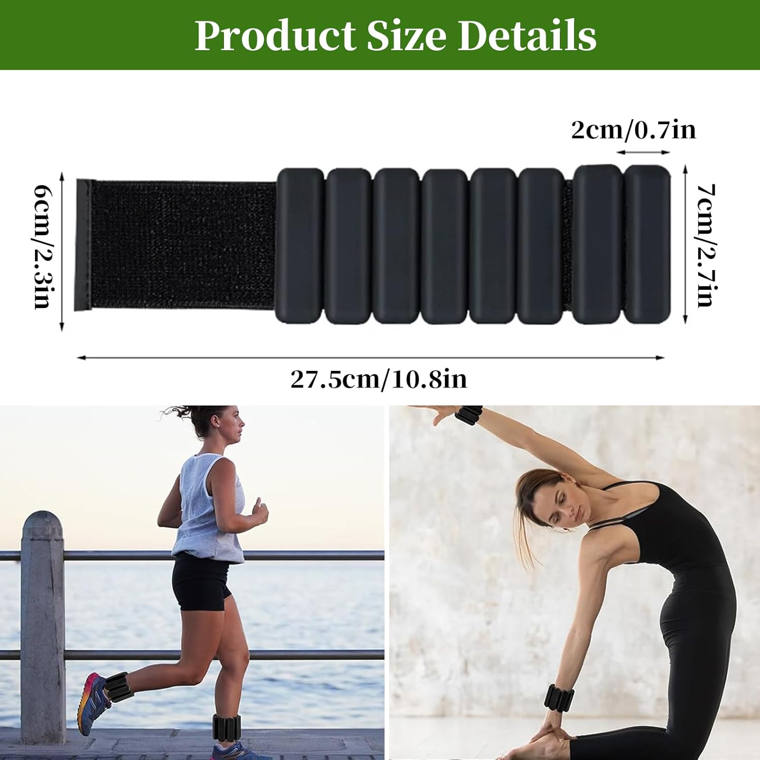 1 Pair Wrist Ankle Weights Set (1Lb/Pcs) Workout Resistance Weight Durable Silicone Wrist Bracelets Aerobics Strength Training for Exercise Pilates Jogging Yoga Aerobics Strength Training - Pink image number 3