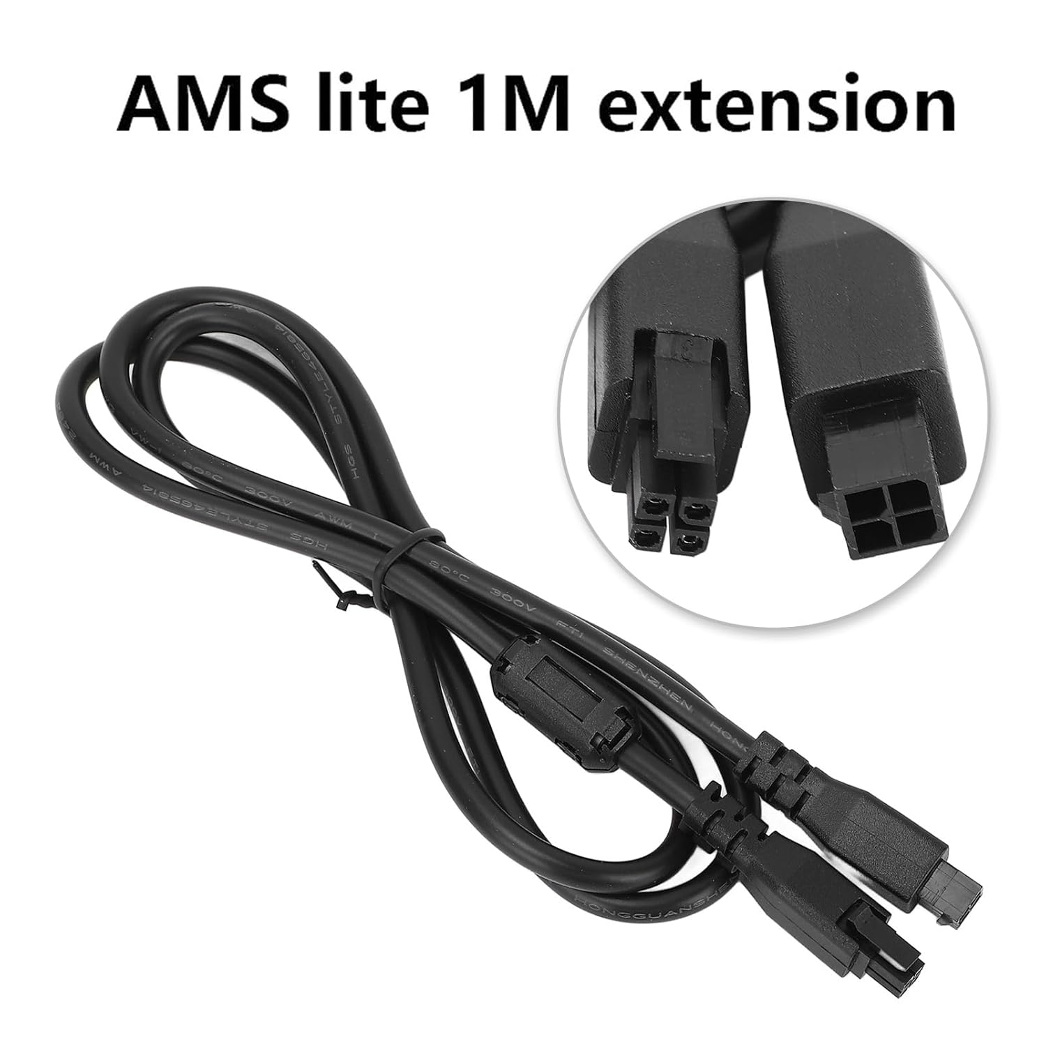 Extension Cable for Bambu Lab AMS Lite, 1M 4-Pin Extension Cable for Bambulab A1/A1 Mini 3D Printer Accessories (With Magnetic Ring) image number 5