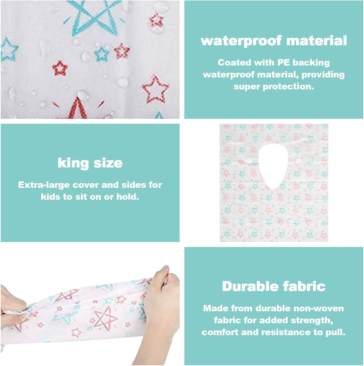 30 Pack Disposable Toilet Seat Covers, Individually Wrapped Toilet Seat Shields, Potty Shields, Portable Individually Wrapped Travel Essentials for Kids Potty Training, Public Restrooms, Road Trip