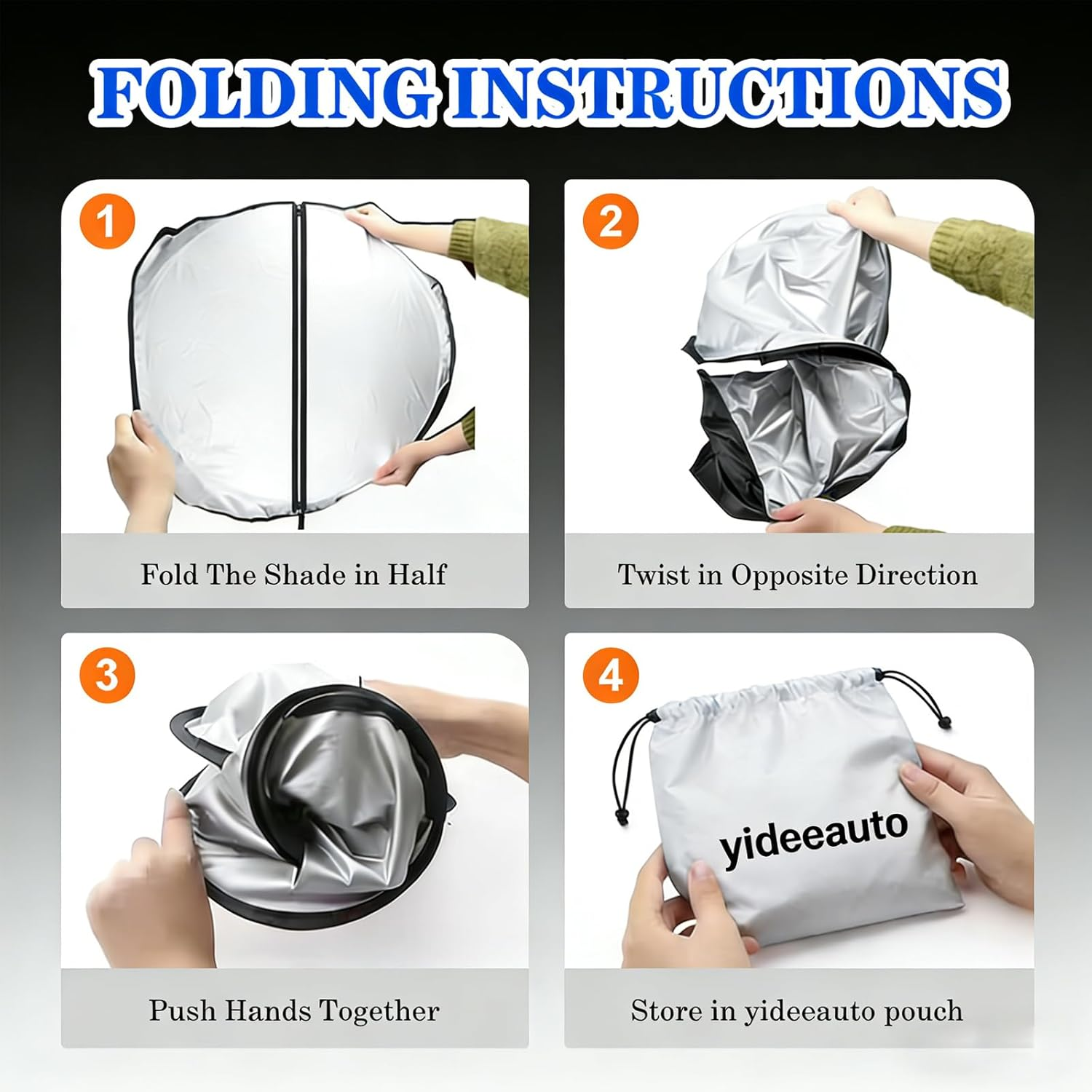 Rhoyee Foldable Car Sun Shade | Universal Windshield Sunshade & UV Protection Visor | Heat Shield for Car Dashboard and Interior