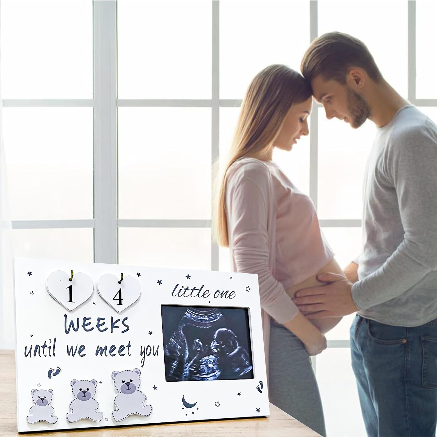 Ourwarm Ultrasound Picture Frames, Sonogram Picture Frame with Baby Countdown Weeks, Ultrasound Frame for Baby Announcement Sign, Expecting Mom Parents to Be Unique Gifts for Pregnant Women image number 1