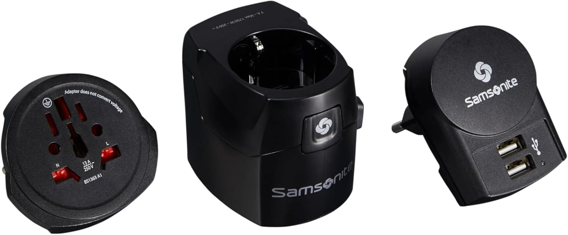 Samsonite Travel Accessories - World Adaptor Pro 3-P+USB, Black, Black (Black), Travel Bottles & Containers image number 5