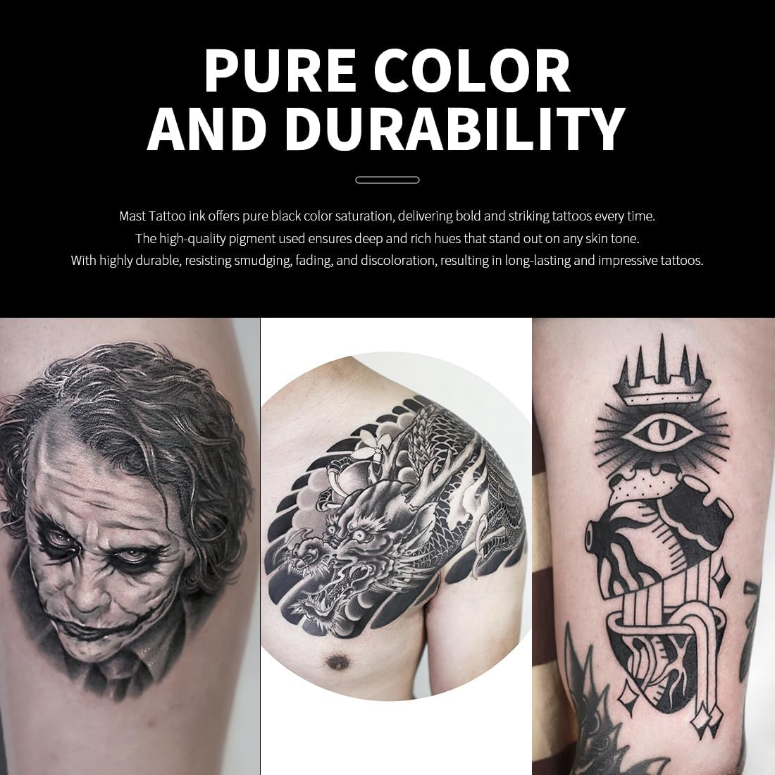 Mast Tattoo Ink Tripe Black Color - Premium Pro Tattoo Ink Bottle 4Oz - Vegan Friendly Pigment image number 4