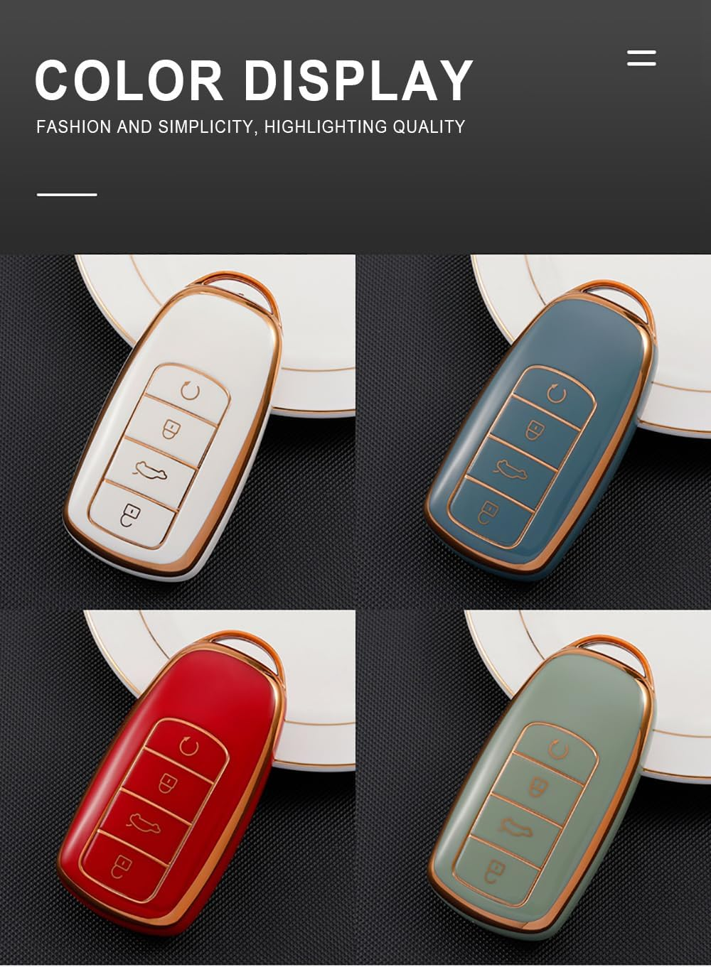 Ontto TPU Car Key Fob Cover Fit for Chery Tiggo 8 plus 8 Pro Tiggo7 Pro Arrizo 5 plus Omoda 5 C5 2021-2024 Remote Key Case Key Shell Key Holder Keychain Protector Accessories