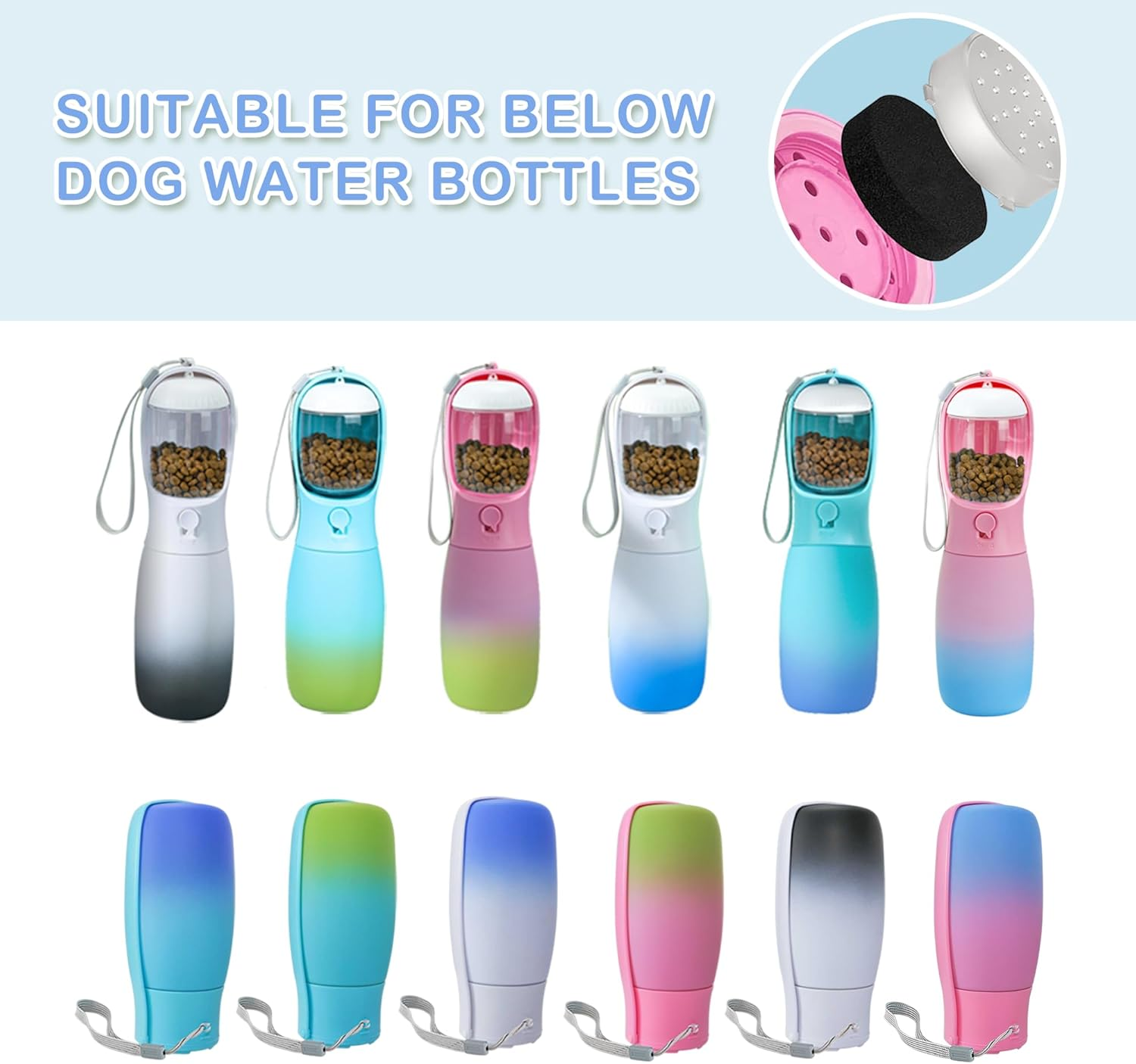 MITOCAPY Filter for Dog Water Bottle, Replacement Activated Carbon Filter for Dog Travel Water Bottle, Coconut Shell Filter Dog Accessories image number 4