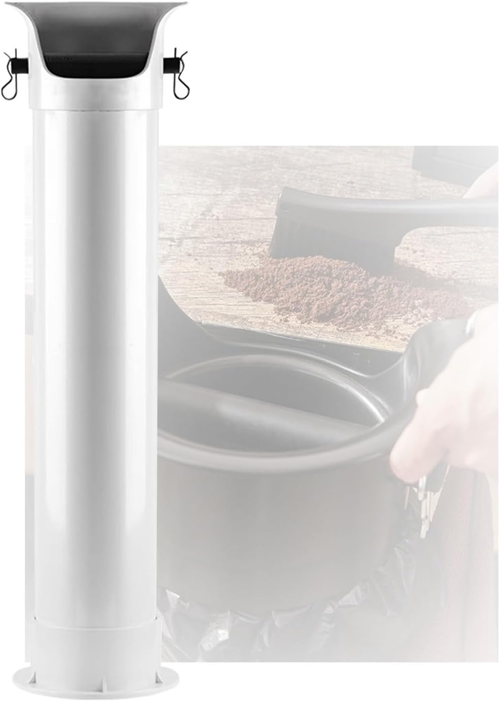 Coffee Grounds Knock Box, Floor Standing Espresso Bin,With Towel and 90 Garbage Bags, for Teahouse Household(Black)