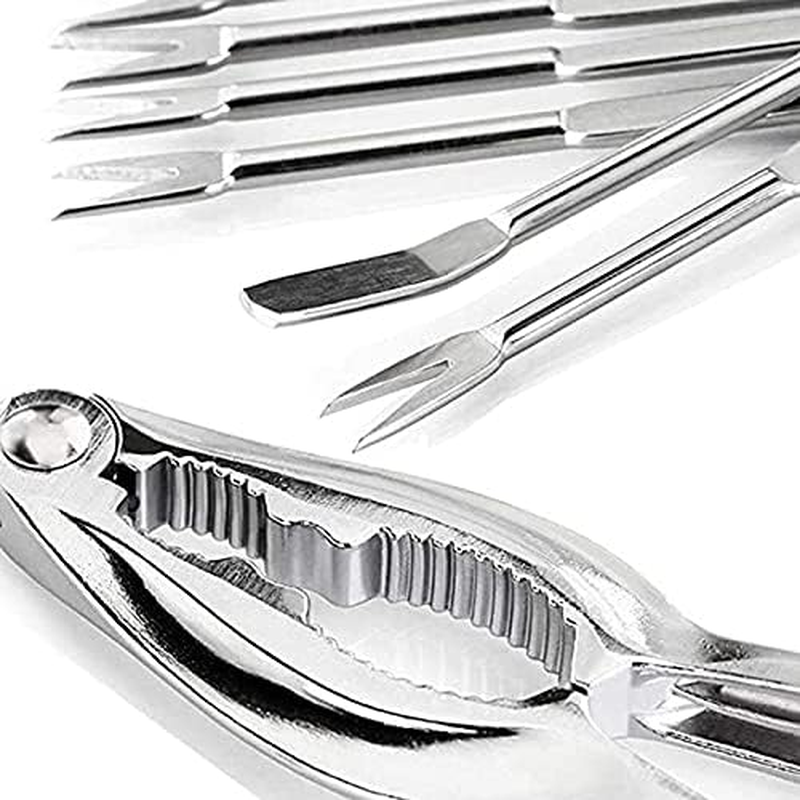 FYJIDY 12Pcs Seafood Tools Set,Seafood Cracker Set Includes Includes 4 Lobster Shellers, 4 Crab Leg Forks, 2 Seafood Tongs,2 Seafood Scissors and 1 Storage Bag image number 1