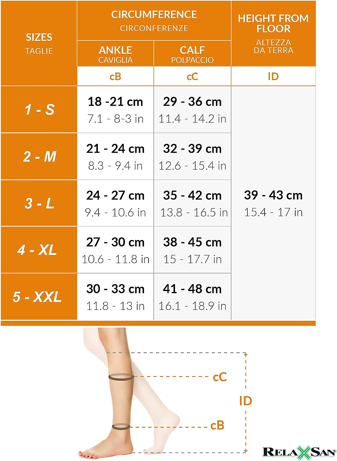 Relaxsan Antiembolism M1350A Open-Toe Anti-Embolism Knee High Socks - K2-25-32 Mmhg