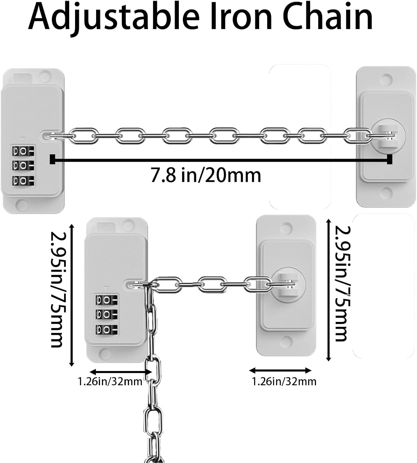 CMINGJ (3 Pack) Child Safety Digital Combination Lock for Fridge, Cabinets, Drawers, Window and Door, Adjustable Safety Lock for Babies, Kids and Toddlers Proofing Lock with Easy Installation (3 Pack) image number 4