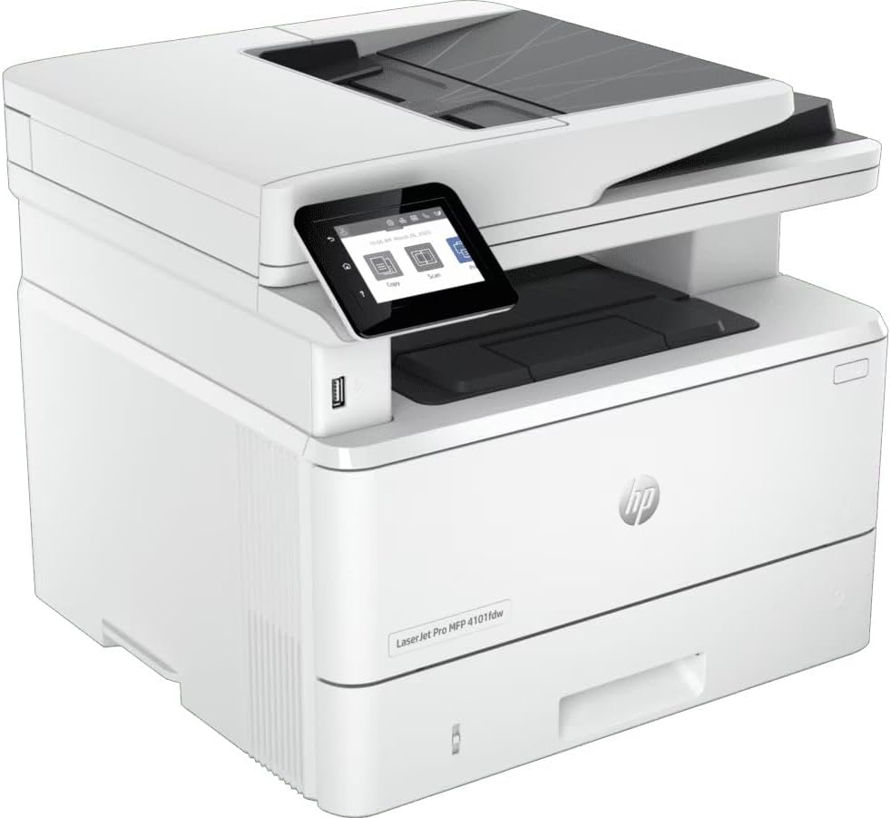 HP 4101FDW Laser Jet Pro MFP Wireless Printer with Fax, White image number 2