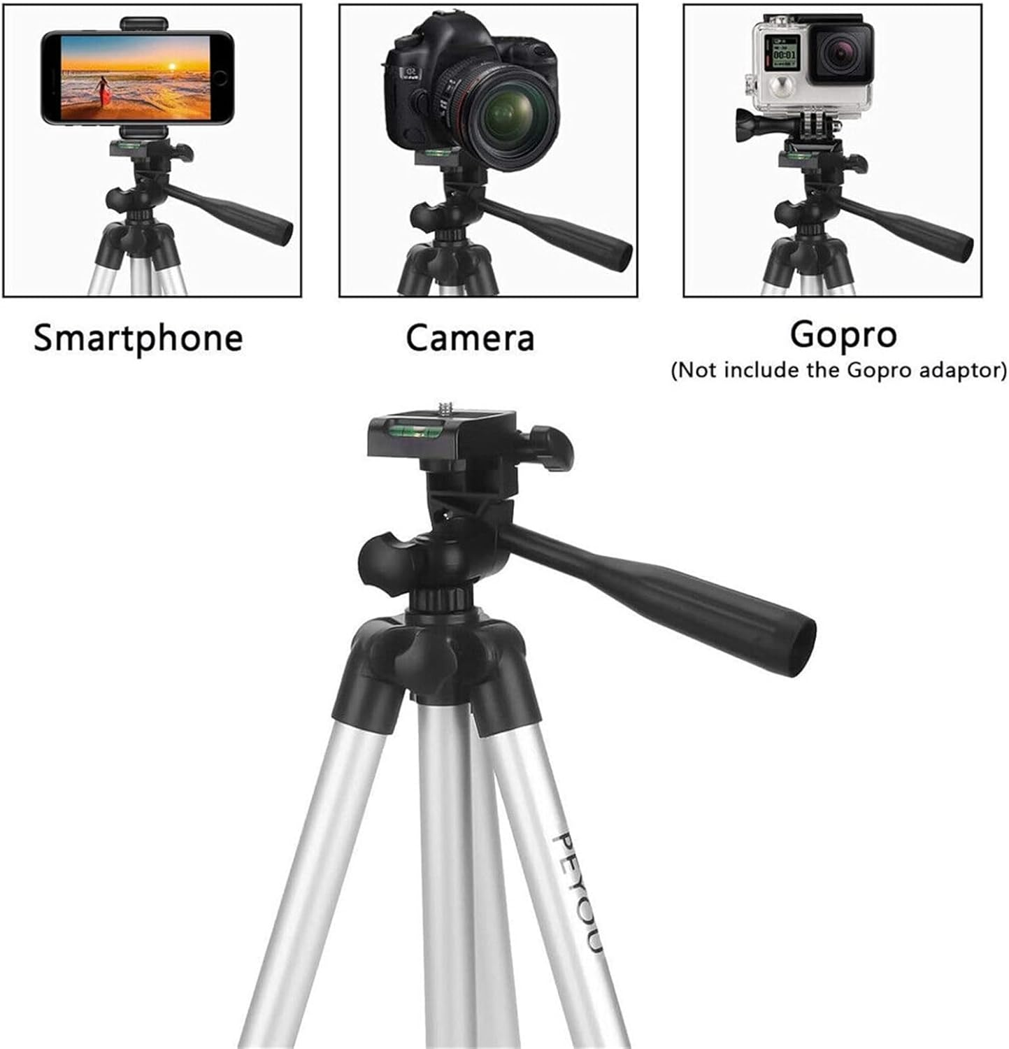 Leona Co 106Cm Adjustable Camera Phone Tripod Stand, Universal Tablet Phone Mount Holder with Carry Bag