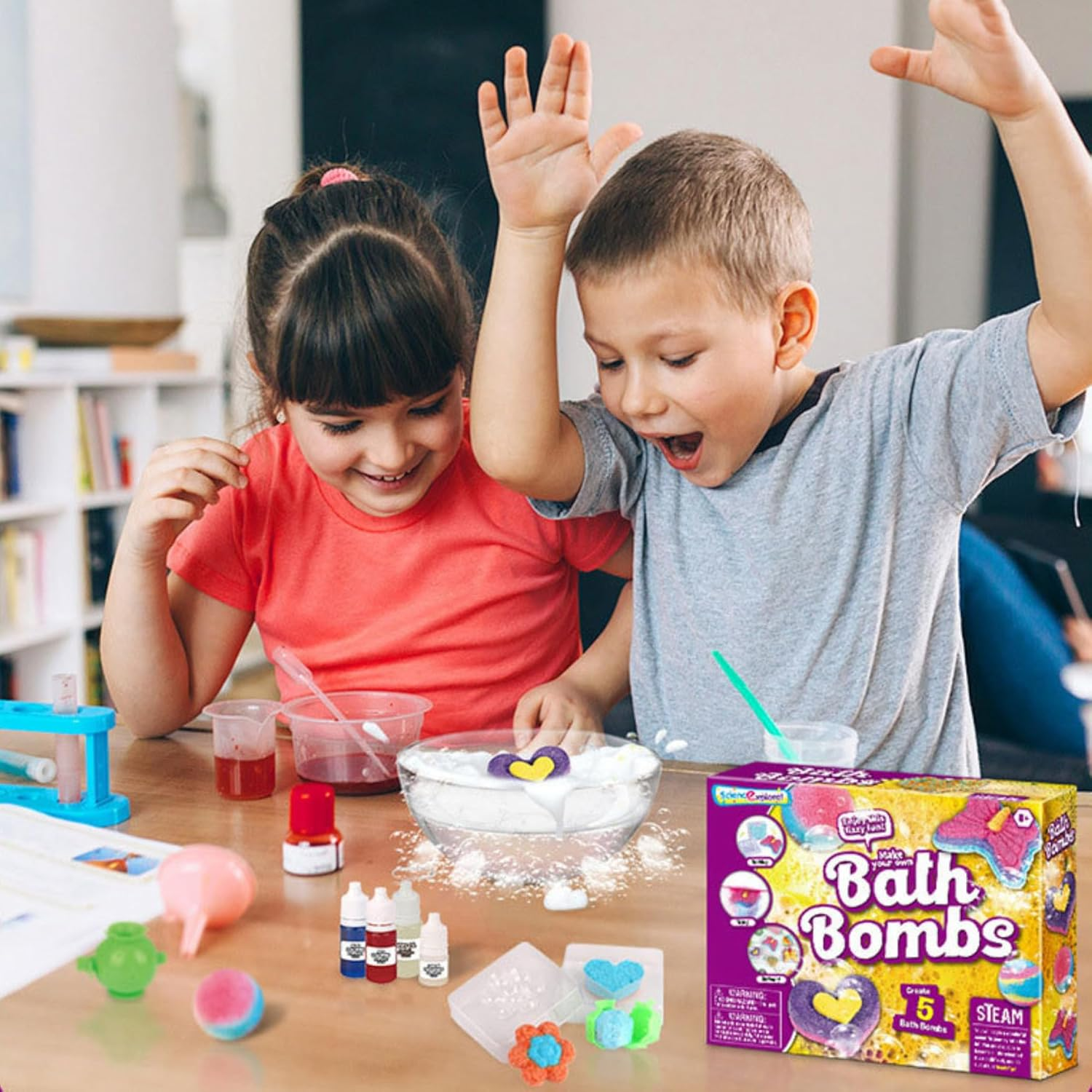 Why2Wise DIY Bath Bomb Making Kit for Kids - Fizzy Science Experiment, STEM Activities, Educational Science Toys for Boys Girls, Chemistry Set, Age 8-10, 10-12 image number 4