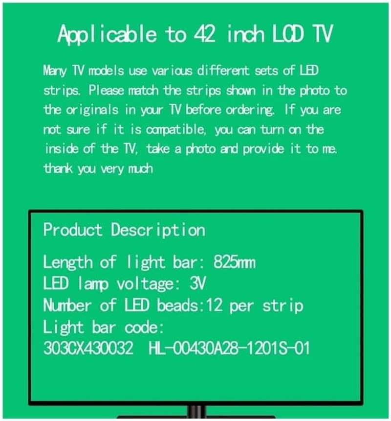 825Mm LED Backlight Strip for BBK 43LEM-1038/FTS2C ZDCX43D12-ZC14F-02 303CX430032 CX430M02 CX430DLEDM LC430DUY-SHA1 43EX6543 LE- image number 2