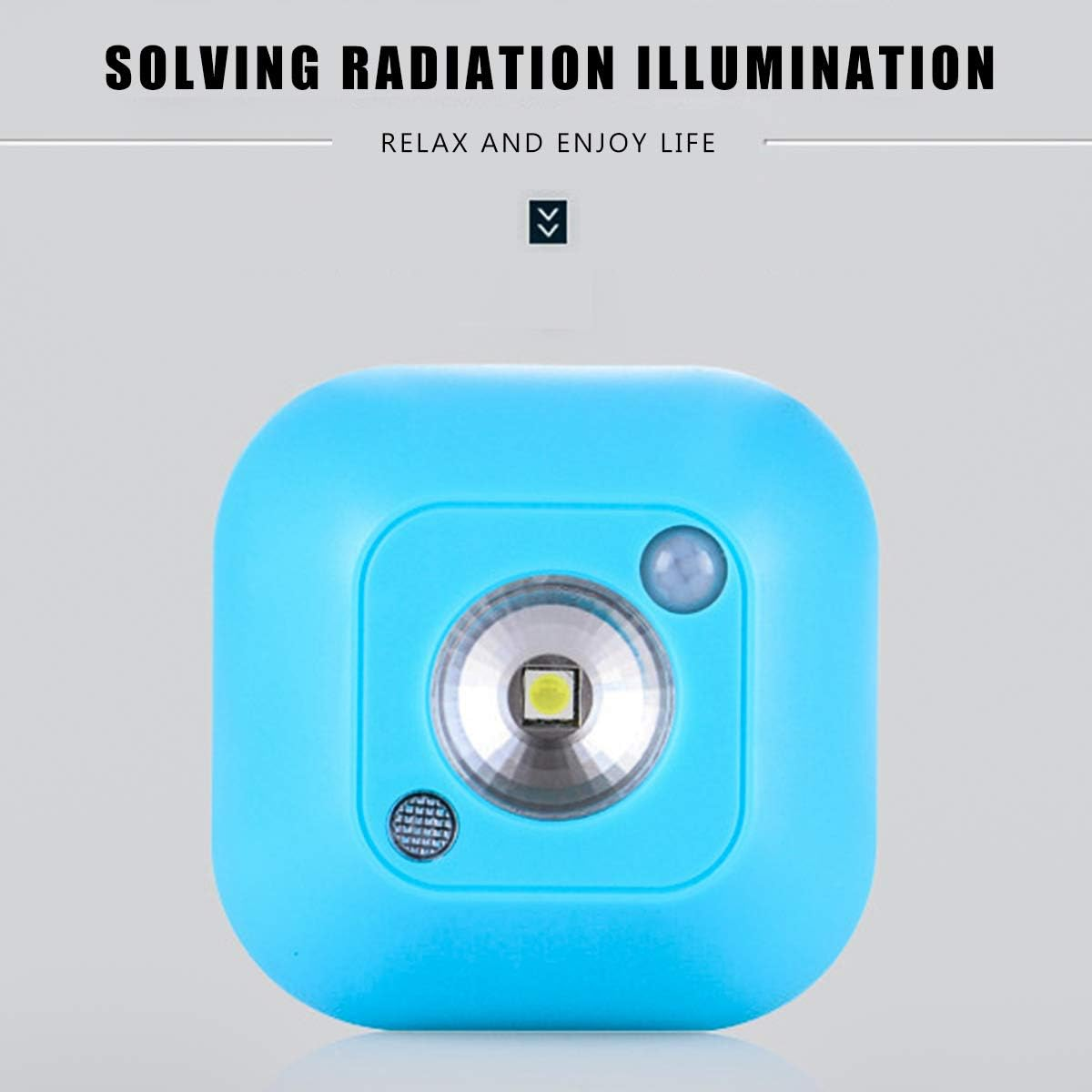 MODOAO Mini Wireless Battery Operated Motion Activated Sensor Wall LED Night Light Emergency Lamp (White) image number 3