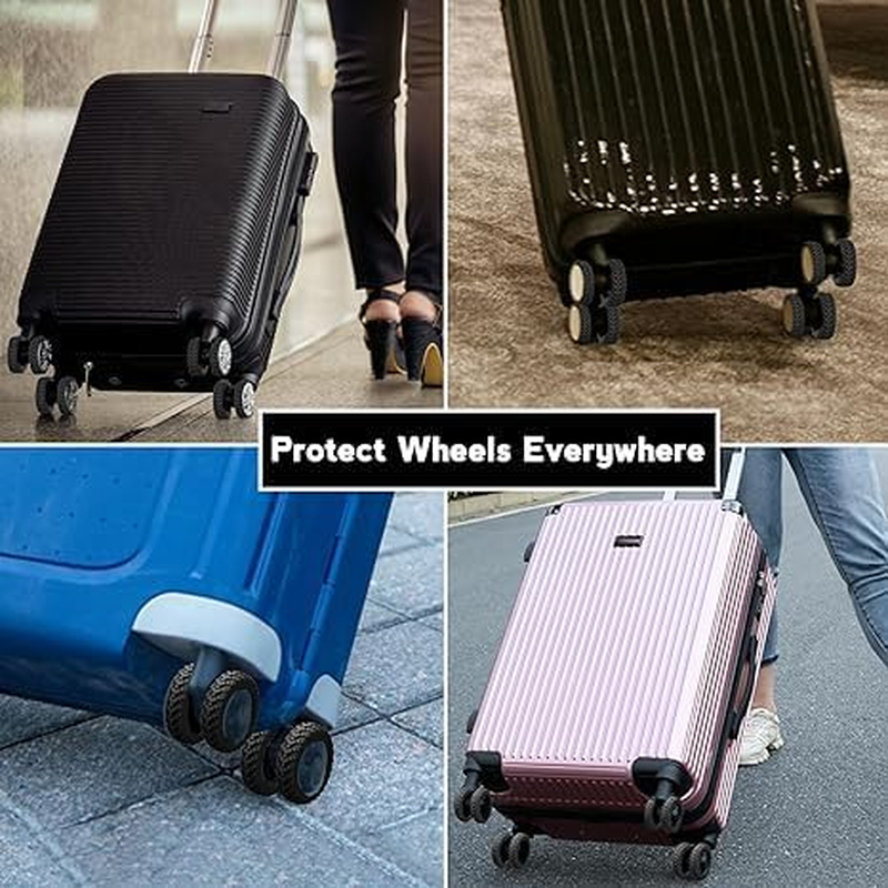 8Pcs Luggage Wheel Protector, Suitcase Wheel Covers for Compartment Protection (Black)
