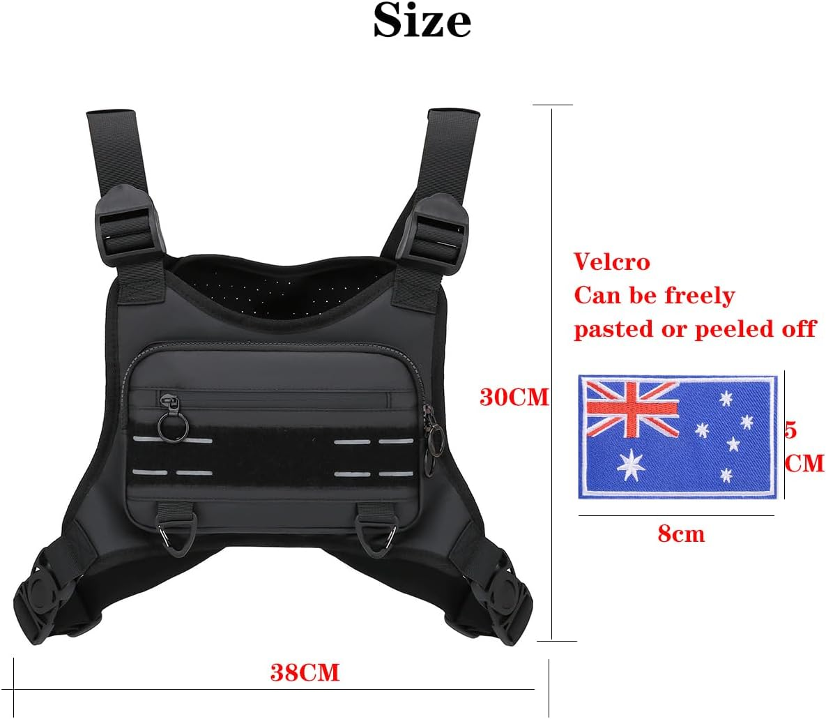 Running Chest Bag, Outdoor Sports Backpack, Cycling Vest, Tactical Chest Bag, Marathon Running Vest, Fitness Bag image number 5