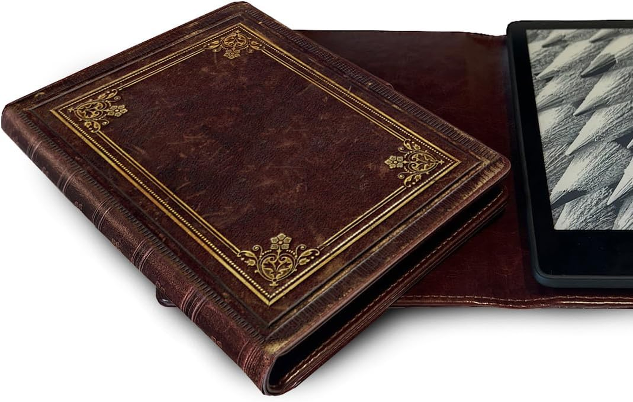 Book Cover for Any Ereader up to 7.5 to 5.1 Inches in Size. Fits Any E-Book Reader Including Kobo, Nook, Kindle, Paperwhite, Colorsoft, Sony, Storytel and More. (Old Brown) image number 3