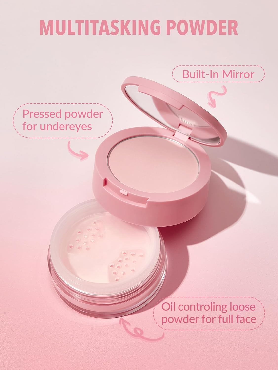 SHEGLAM Insta-Ready Face Powder Loose under Eye Setting Powder-Bubblegum image number 3