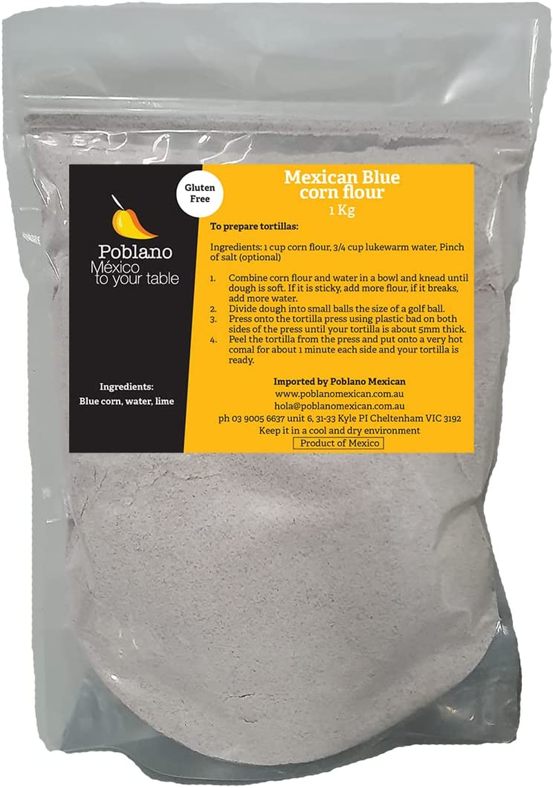 Poblano Mexican Blue Corn Flour (Masa Harina) 1Kg