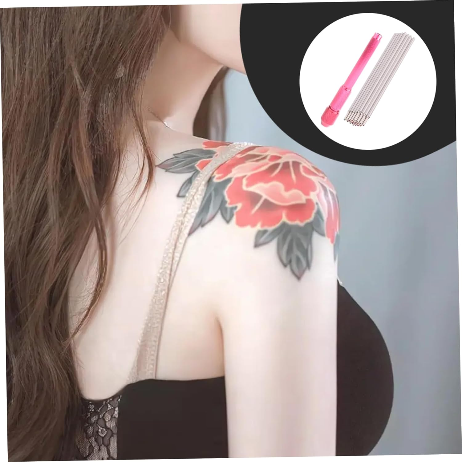 Tattoo Stencil Pen with 20 Red Refill 4 Inch Handheld Metal Tattoo Pen Professional Non-Slip Marker for Tattooing image number 1