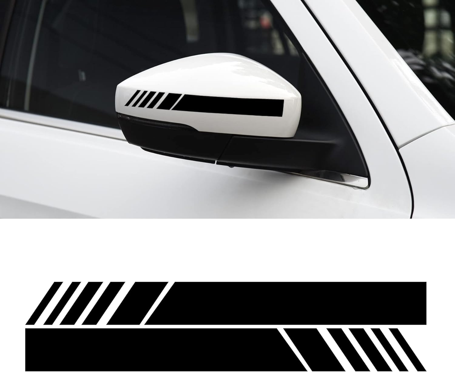 Car Exterior Accessories Rear View Mirror Stickers Decor Car Body Sticker Vinyl 4Pcs (Black) image number 4