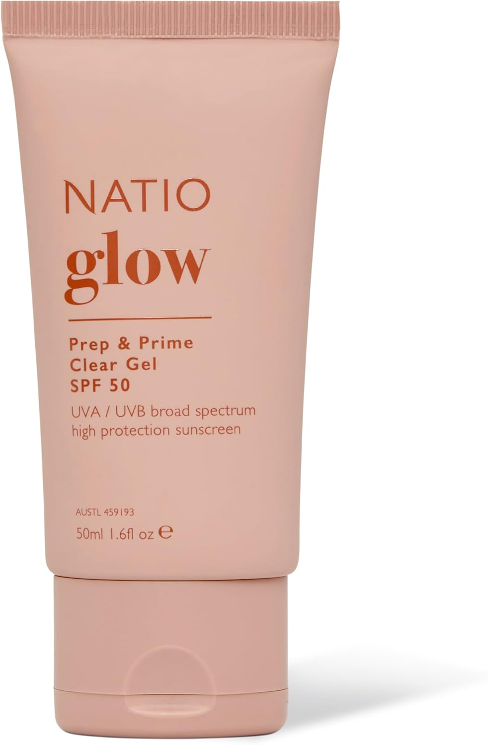 Natio Australia Glow Prep & Prime Clear Gel SPF 50 - Zero White-Cast, Waterless Sunscreen - UVA/UVB Protection - Infused with Vitamin E, Vegan Friendly, Fragrance Free & Made in Australia image number 5