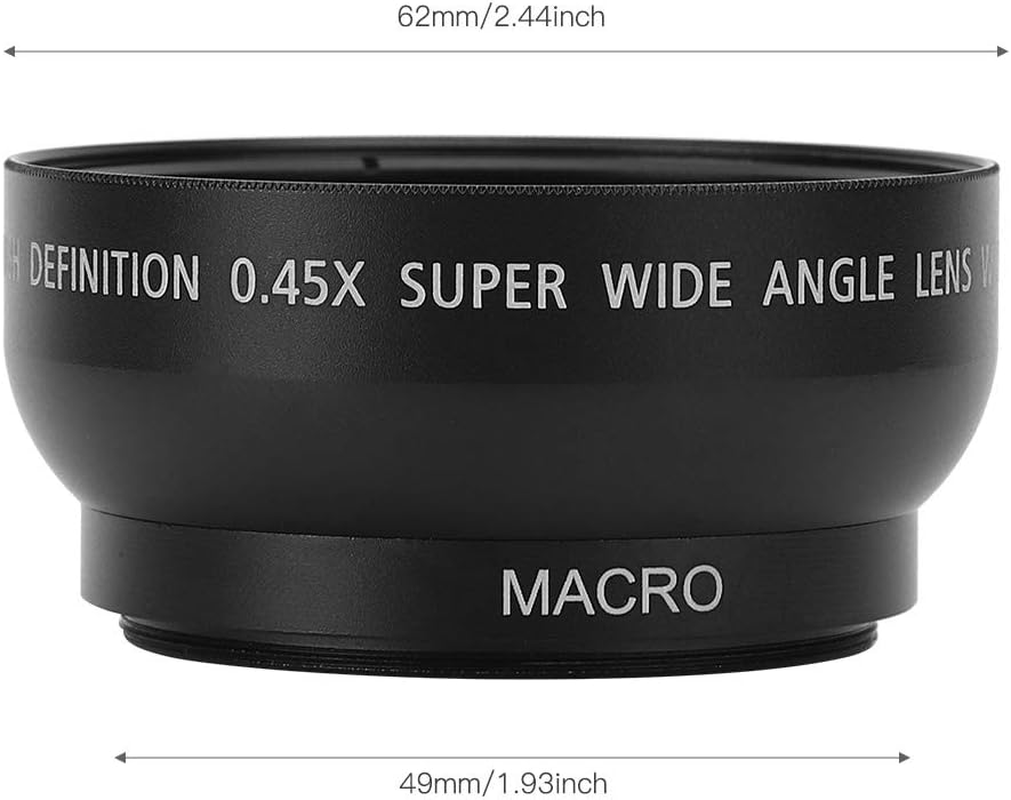 49MM 0.45X Wide Angle Macro Lens - Aluminum Alloy + Optical Glass - Super Wide Angle Lens - for All 49MM Diameter Camera Lenses image number 5