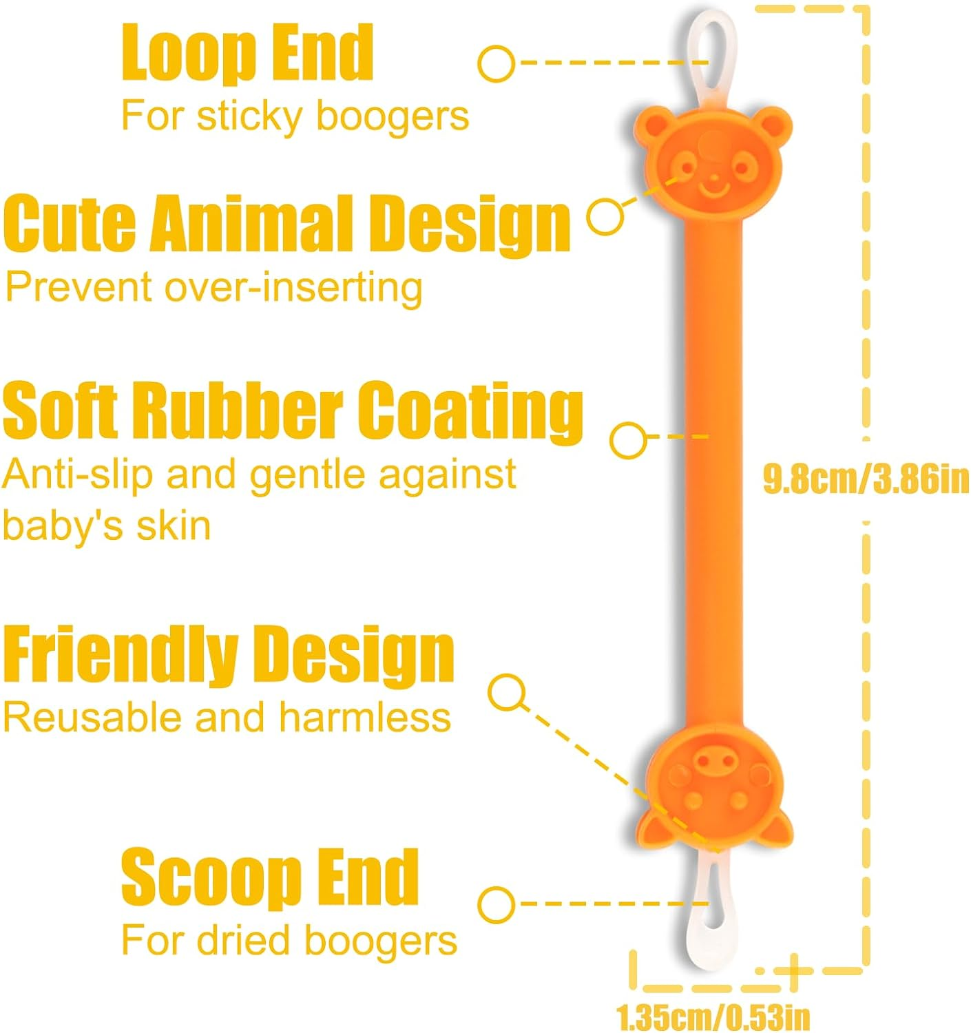 The Safe Baby Nasal Booger and Ear Cleaner - Baby Shower Registry Essential | Easy Baby Nose Cleaner Gadget for Infants and Toddlers | Dual Earwax and Snot Removal - 2 PC image number 3