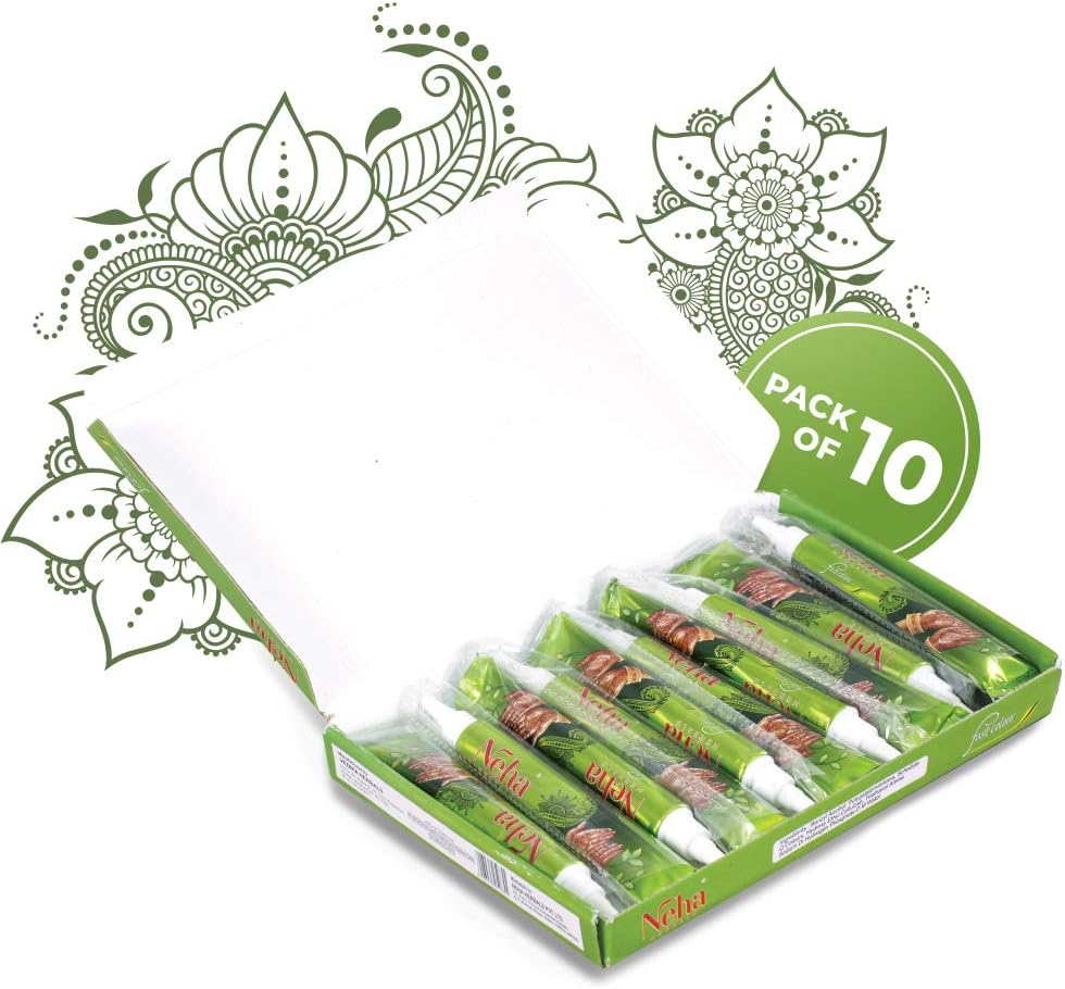 Neha Fast Henna Red Mehandi Cones, (Pack of 10) 25Gm in Each Tube image number 4