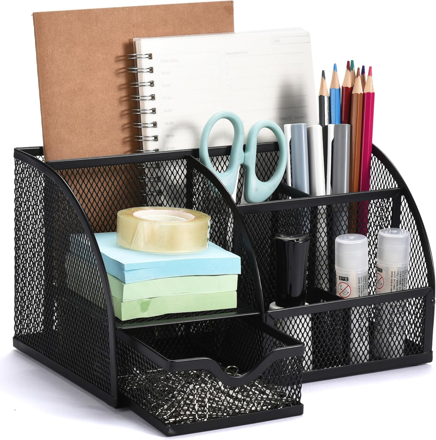 Office World Metal Desk Organiser Space Saving for Office, School and Room - Durable and Stylish Storage Organiser - Desk Accessories image number 2