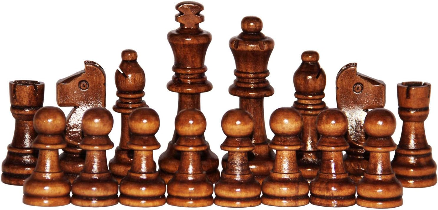 ASNEY Wooden Chess Pieces, Tournament Staunton Wood Chessmen Pieces Only, 3.15" King Figures Chess Game Pawns Figurine Pieces, Includes Storage Bag image number 5