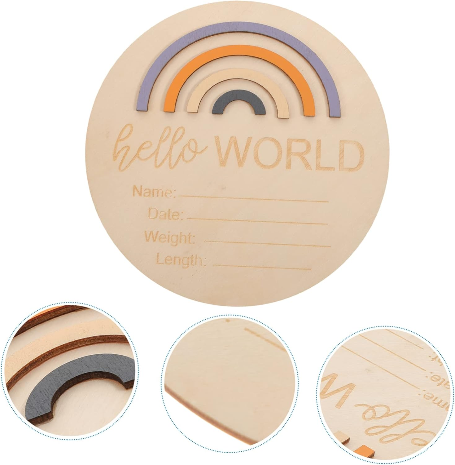 BESPORTBLE Wooden Milestone Cards Premium Burr Photo Prop Discs for Newborn Monthly Announcement Safe Keepsake for Shower Gift Suitable for Boy and Girl Photography image number 4