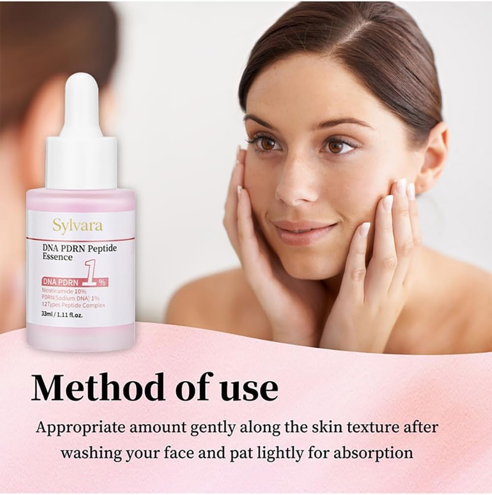 Pink Peptide 12 PDRN Serum with Salmon DNA PDRN 10,320Ppm 12 Peptides Niacinamide for Skin Glow, Hydrating Moisturizing, Firming, Uneven Skin Tone, Korean Skincare(33Ml) image number 3