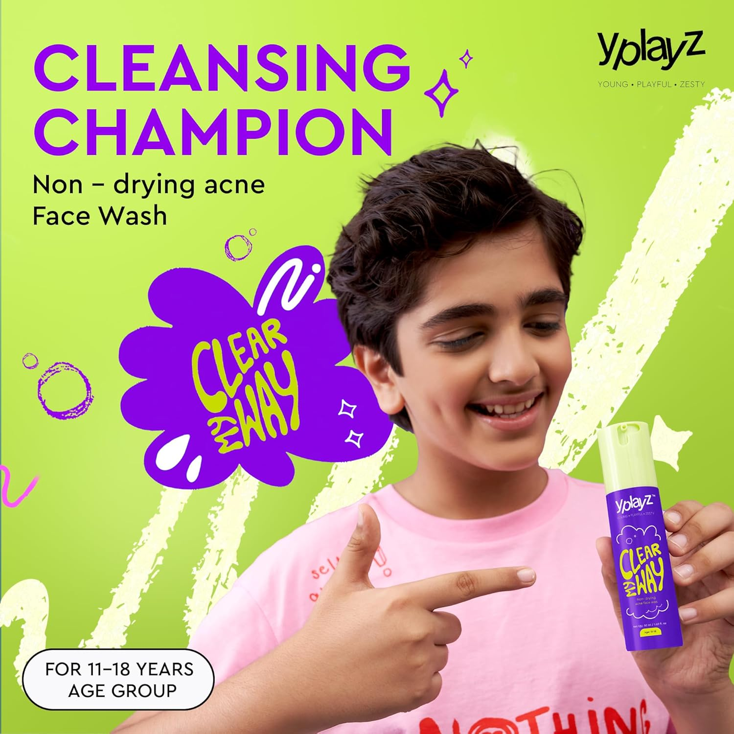 Clear My Way Acne Face Wash for Tweens & Teens, Dermatologically Tested, Clinically Proven to Reduce Acne & Breakouts, Gentle Hydrating Formula, Teen Safe Ingredients Ages 11-18, 50Ml image number 6