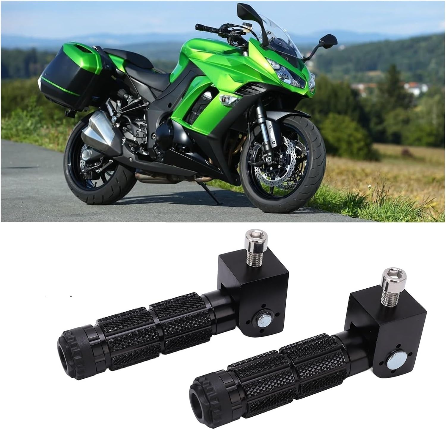 Rear Set Footpegs Motorcycle Footrests Aluminium Alloy Strong Rustproof Nonfading Universal for Motorbike Accessories image number 1