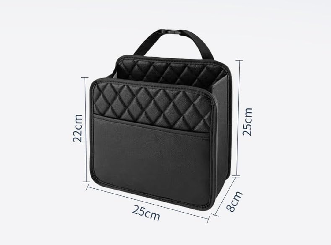 2-Pack Waterproof PU Leather Car Seat Back Organizer - Multi-Pocket Document Holder & Bottle Storage Bag - Travel Tidy Pouch Pocket (Black, One Size) image number 6