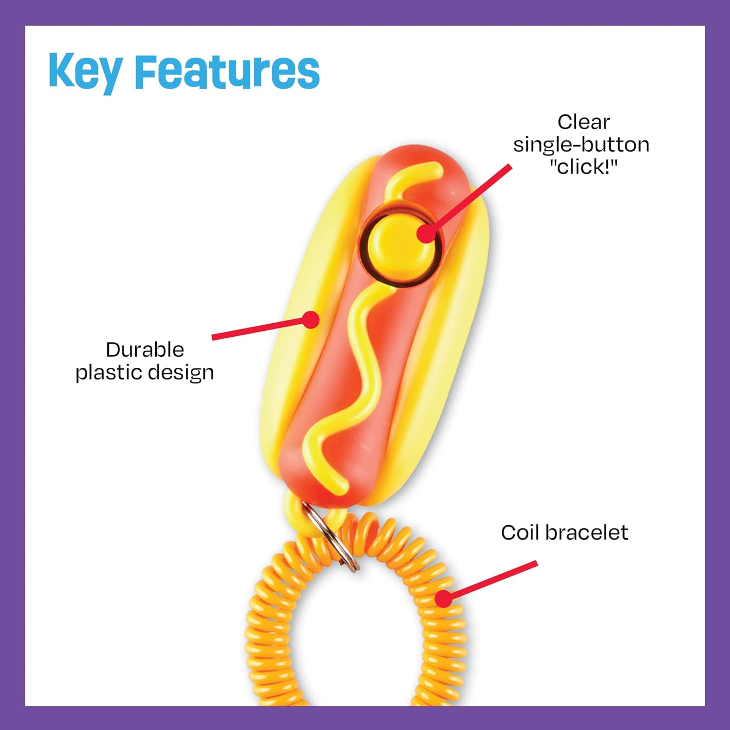 Brightkins Smarty Pooch Hot Dog Training Clicker image number 4