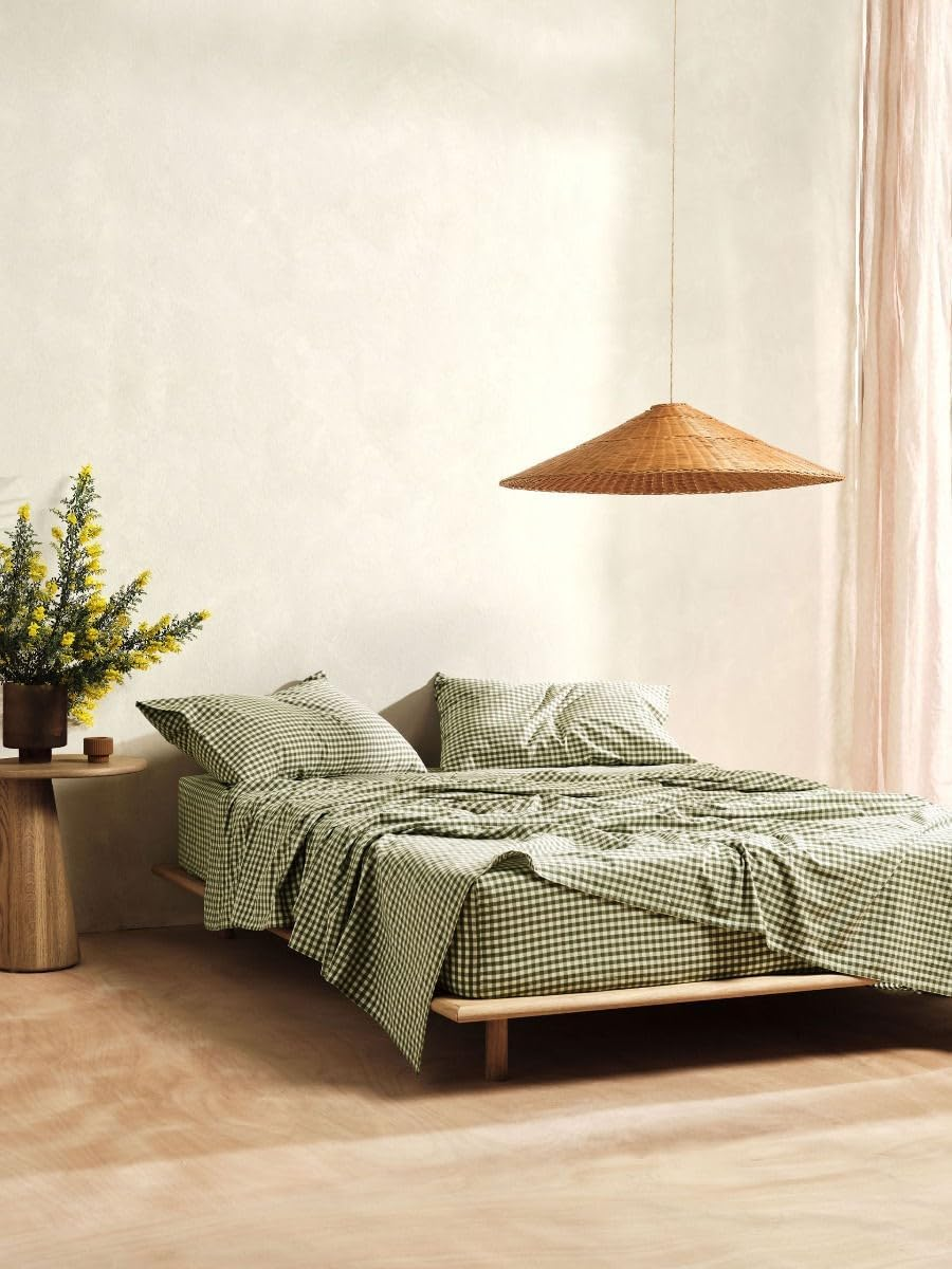 Linen House Haven Flat Bed Sheet Set, White, King Bed Size