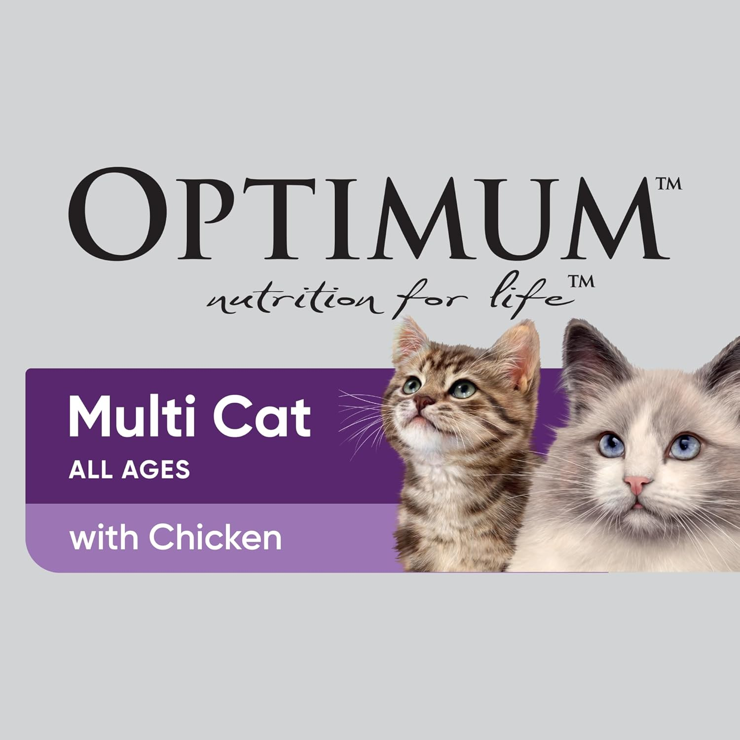Optimum Adult Multicat Chicken Dry Cat Food, 2.8 Kg (Pack of 4) image number 1