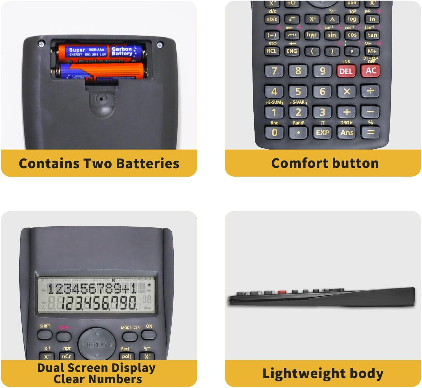 Scientific Calculator 2 Line Multifunction for School Engineering Accounting (YE82MS) image number 2