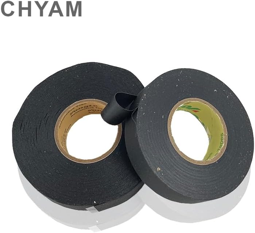 25M Heat-Resistant Adhesive Cloth Fabric Tape Wool Roll Black Wiring Harness Electric Cable Wire Tape Tools 19/25/32/50Mm (Color : 25 M, Size : 19Mm) image number 4