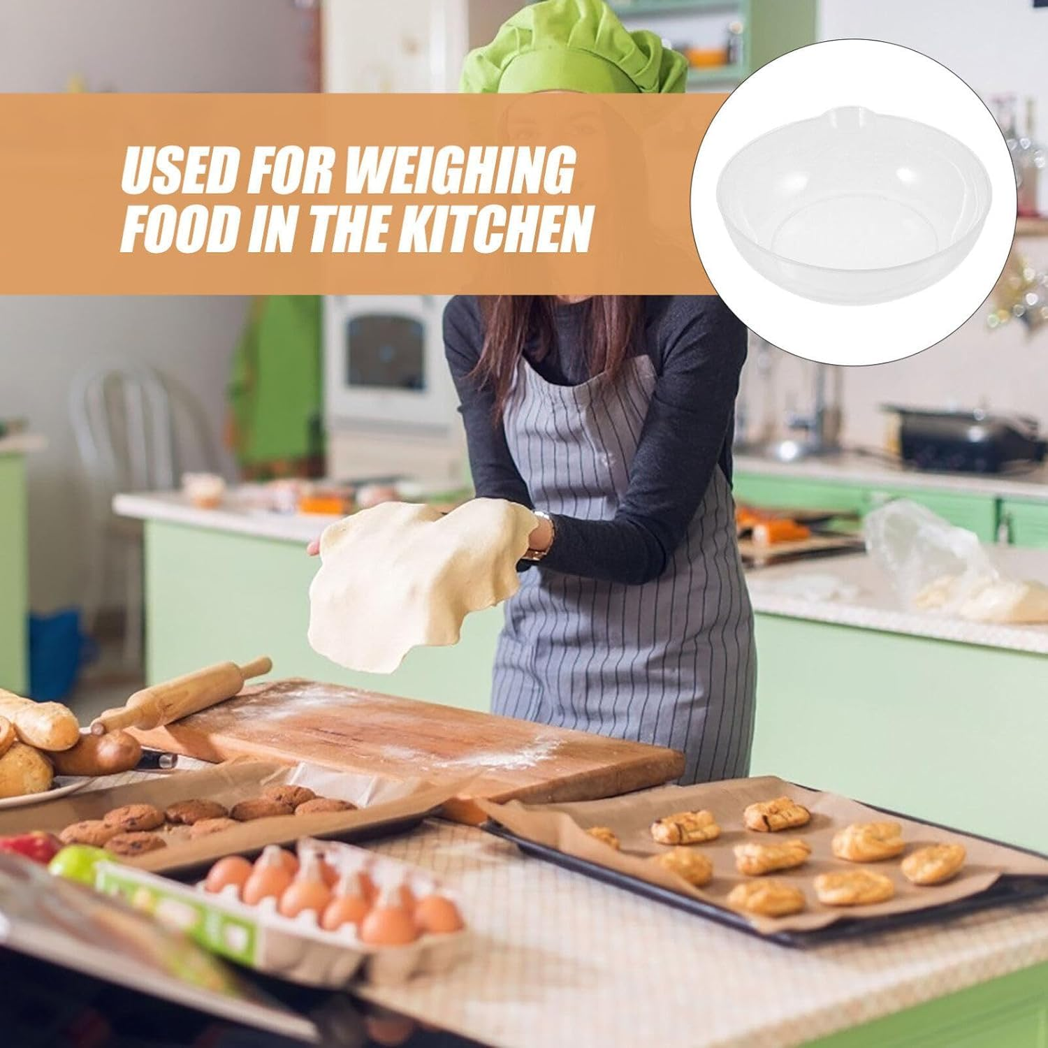 BEANPRECOY Electronic Kitchen Scale Tray Transparent Food Tray Food Scale Bowl Mini Food Scale Pan Digital Gram Scale Weighing Pan Powder Weight Weigh Boats Plastic Kitchen Scale Pan Kitchen Supplies image number 2