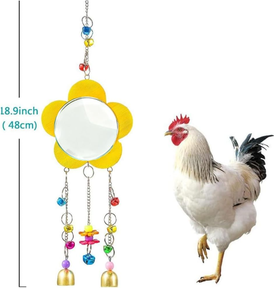Armastuse Hanging Bird Mirror, Chicken Mirror, Large, Robust, Made of Durable Bird Cage Accessories, Hanging Bird Mirror, Chicken Mirror Accessories with Safe Scratch-Resistant Mirror