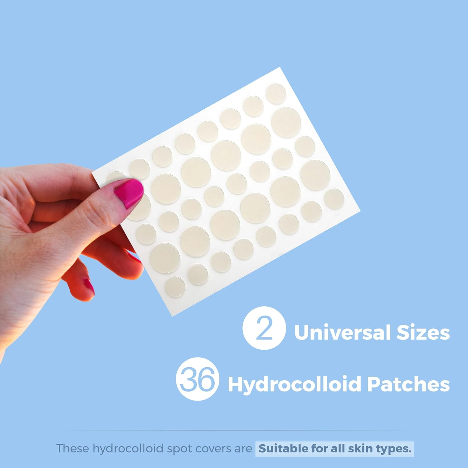 Invisible Spot Cover &ndash; Absorbing Cover, Hydrocolloid Covers, Facial Stickers &ndash; Clear Adhesive Patches in 2 Sizes (36 Count) image number 4