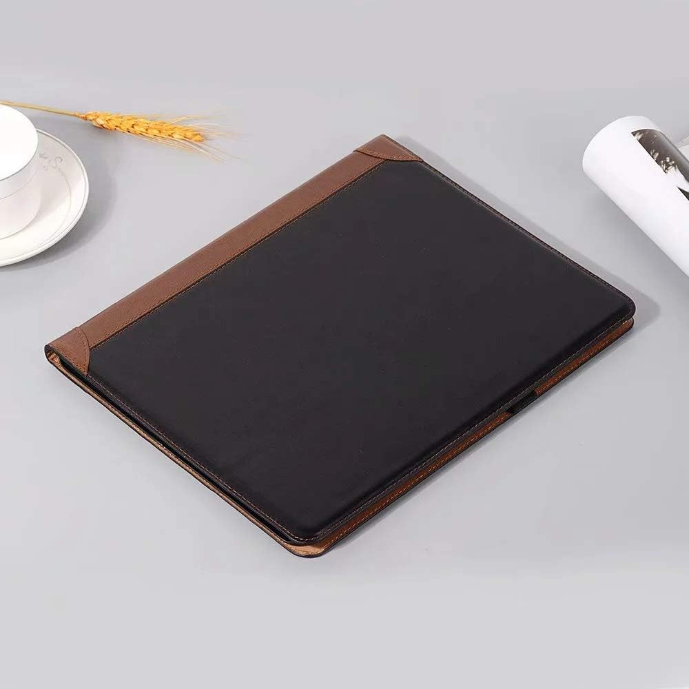Ipad Air (13'') M3-2025 M2-2024 Case, Ipad Pro-3 4 5 6 (12.9'') Case with Pen Holder, Dmaos Business Vintage Book Synthetic Leather Stand Folio Smart Cover - Black image number 2