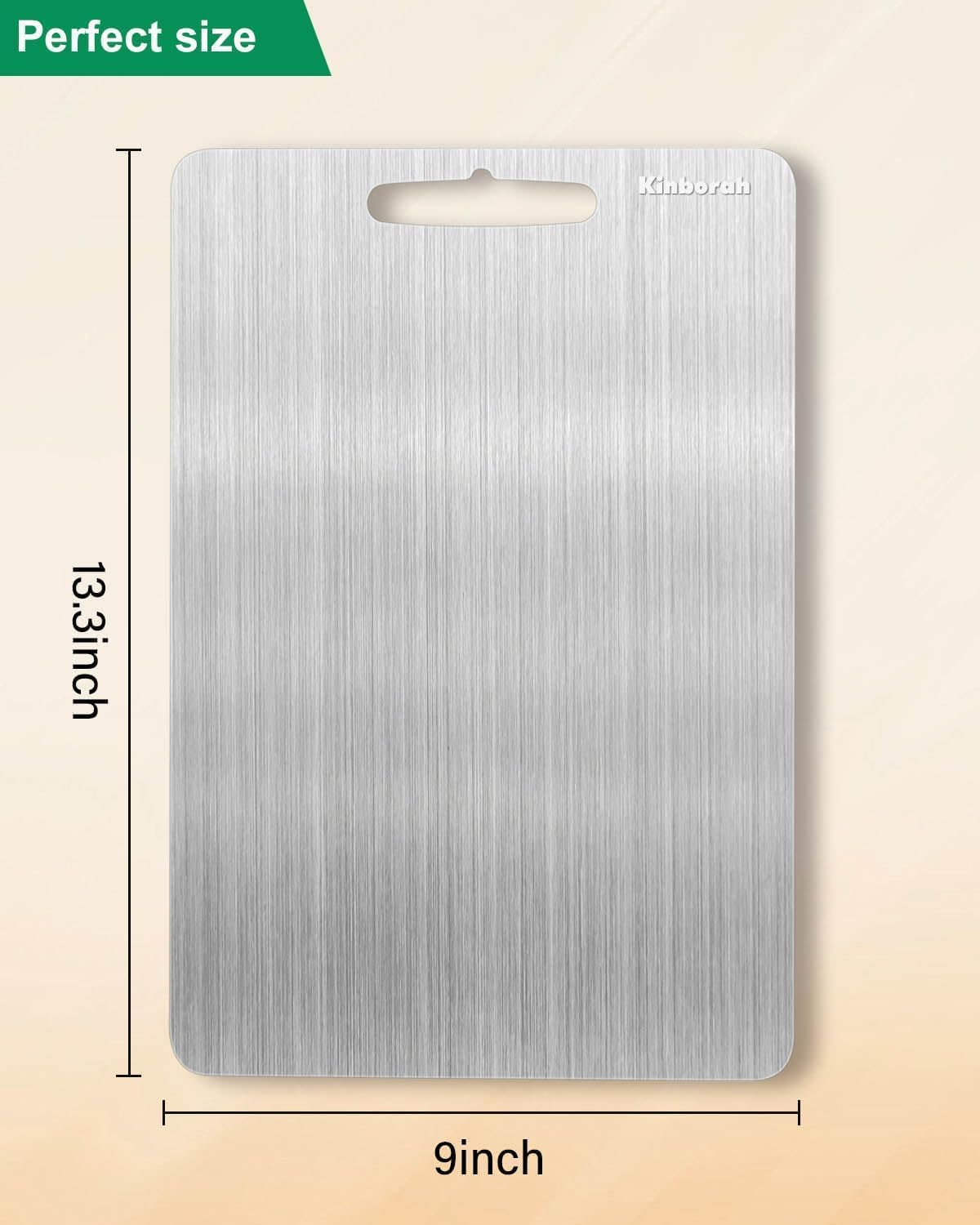 Heyinova Titanium Cutting Board,3Pcs Chopping Board No Mouldy Food Grade Cutting Board for Kitchen,Large Meat Cutting Boards Hanging Steel Chopping Board for Home Kitchen Cooking Outdoor image number 5