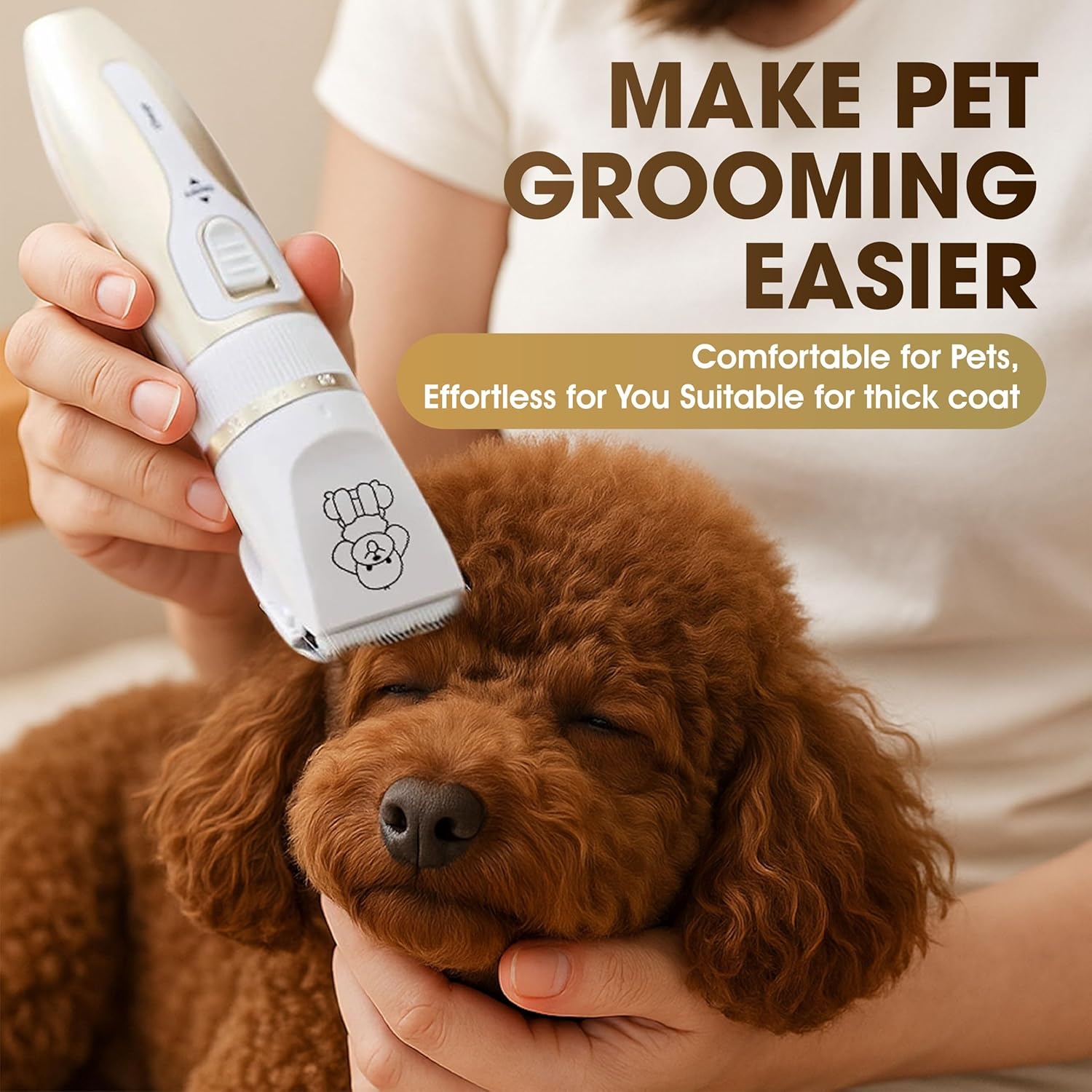 Electric Pet Grooming Kit &ndash; Low Noise Cordless Dog & Cat Clippers, Precision Trimmer, Nail Clippers, USB Rechargeable, for Home Grooming & Hair Trimming image number 3