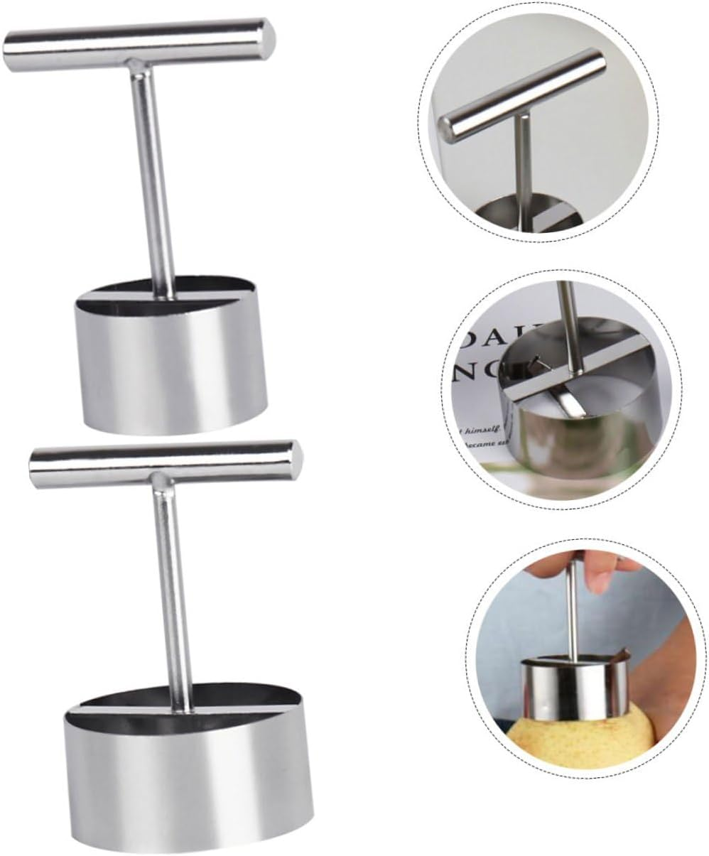 4Pcs Stainless Steel Fruit Core Remover Ergonomic Metal Pear Apple Corer Kitchen Supply Vegetable Remover with Sharp Easy-Clean Handles image number 4