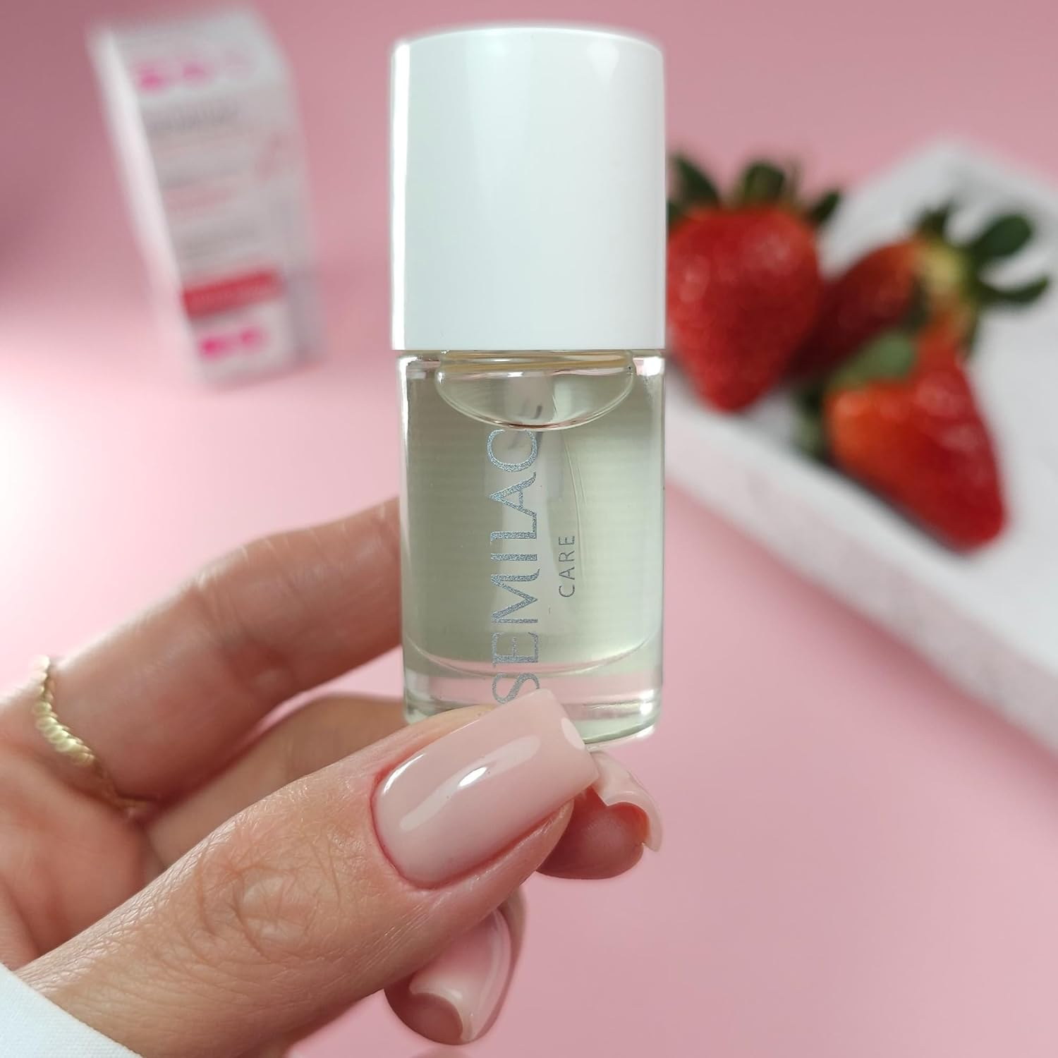 Semilac Duopack UV Nail Polish 582 Natural Rose 7 Ml & Nail Oil Strawberry Vanilla 7 Ml image number 3